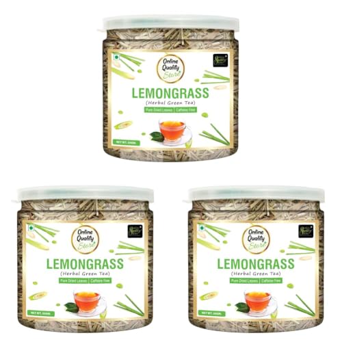 Image of Online Quality Store Natural Lemongrass Herbal Tea - 50g | Lemongrass Leaves | Caffeine-Free (Pack of 3)