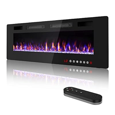 60 inch Electric Fireplace Inserts and Wall Mounted with Remote Control & Touch Screen 1500W Fireplace Heater with Timer