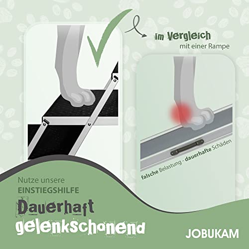 JOBUKAM Hunderampe Auto mit 5 Stufen als klappbare Einstiegshilfe für Hunde