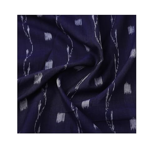Image of Premium Sambalpuri Ikat Weave Pure Handloom Cotton Shirt Fabric - Authentic Odisha Traditional Tie-Dye Craft, Soft & Breathable Natural Cotton Material for Custom Tailoring, Casual & Formal Wear
