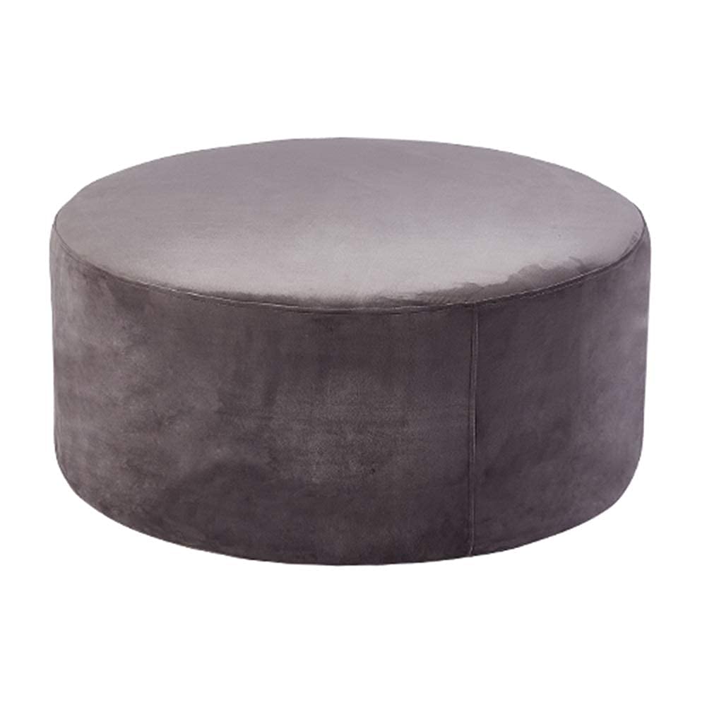 Pouf repose-pieds rond gris en flanelle pour un salon cocooning