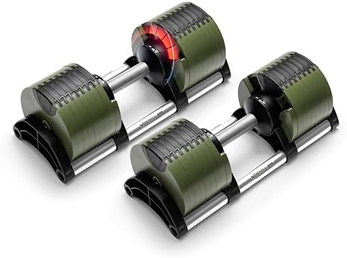 NUOBELL Adjustable Dumbbells 5-80 lbs: Replace 16 Sets, Ideal for Home Gym Weight Bench & Press