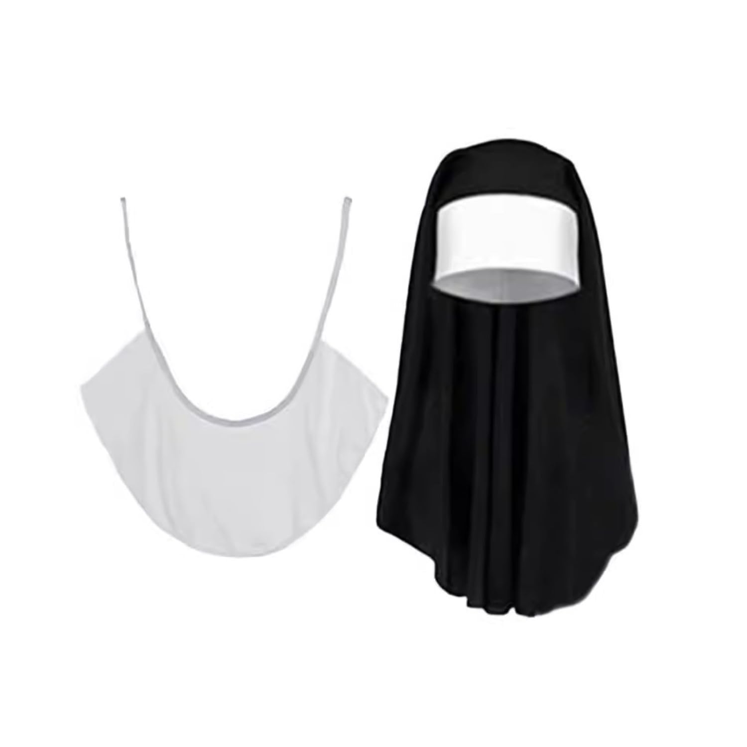Lezevn 6 Pieces Nun Costume Accessories Nun Hat White Collar Gold Cross Pendent Necklace Halloween Cosplay Accessories - Image 4