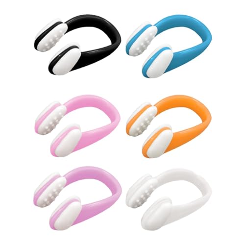 Nose Clips - 6 Pieces Waterproof Clamp | Silicone Swimming Nose Plugs | Diving Noses Clip, for Boys Girls Kids Adults Unisex Beg