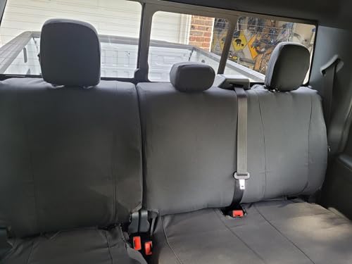 Durafit Seat Covers | Compatible with 2019-2024 Ford F150-F550 Super Cab/Crew Front and Rear Seat Cover Set | Solid Black Endura Fabric | Ford Car Seat Covers | Waterproof Car Seat Cover