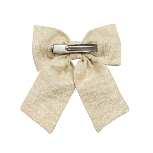 Image of Radhu & Kabby Premium Shimmer Bow Hair Clips for Women | Long Tail Statement Ribbon Bows