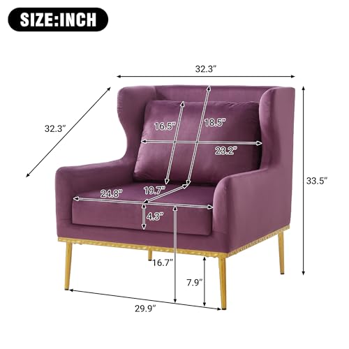 Sillón moderno terciopelo violeta miniatura 2