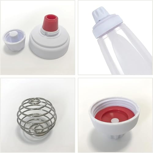 Pancake Batter Dispenser,1000ML Batter Mixer Bottle,Hand Batter Dispenser Mixer Bottle with Stainless Steel Stirring Ball for Cupcake Pancake Crepe Batter Kitchen Tools - Image 4