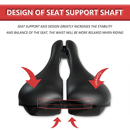 Width Adjustable Bike Seat - Comfortable Prostate Friendly Bicycle Saddle Suitable for Mountain, Road, City and Stationary Exercise Bikes