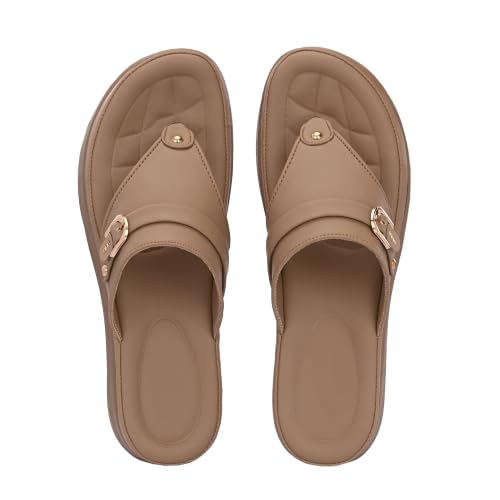 Image of Moshun Women's Thong Sandals /Flip-Flops | Bounce Back Technology with Arch Support | Women Footwear for Office| Doctor Sandal | Orthopaedic Sandal for Office, Travel & Outdoor