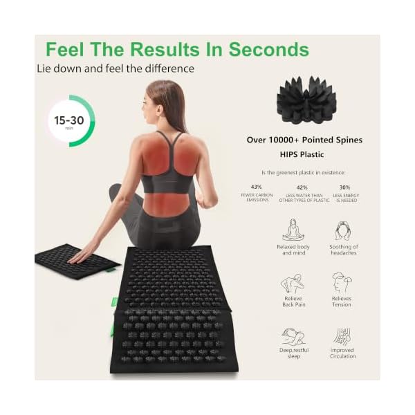 Acupressure Mat and Pillow Set - Full Body Acupuncture Mat - Image 2