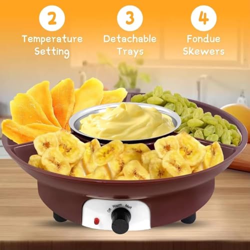 Fondue Eléctrica para Chocolate 260ML con 2 Tenedores Acero miniatura 6