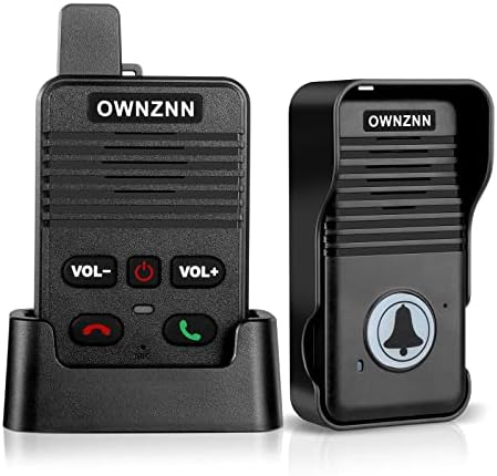 Wireless Doorbell, OWNZNN Full Duplex Doorbell Upgrade, 1000ft Range Waterproof Door Bell Hands-Free Two Way communication, 8 Volume Levels & LED Flash Doorbell Chime for home Business office -Black