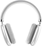 RAMMAYA Wireless Over-Ear Headphones, Silver, Cushioned Ear Pads, Knitted Headband, Premium Sound