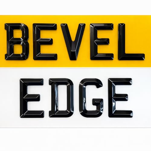 Standard 4D DIAMOND BEVEL Acrylic Number Plates - Styles UK Rear/Front/Pair for Automotive, Home Use/Outdoor Use Number Plate