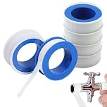 CloudWei SmartSelect 6 Rolls PTFE Tape Plumbing Repair, Stop Leaks Thread Tapes Slealant Seal Plumber Tape Waterproof For Bathroom Kitchen Garden Pipe Leaks (12mm x 10 m)