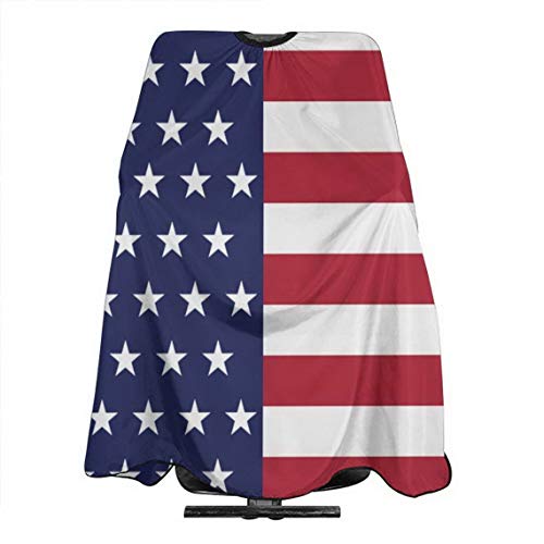 Patriotic Usa American Flag Barber Cape Salon Cape Waterproof Antistatic Men Women Haircut Cape Apron Gown With Snap Closure