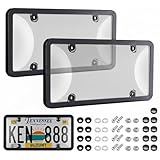 License Plate Protector 2PCS, Clear License Plate Cover & Frames, Rust-Proof Auto Car...