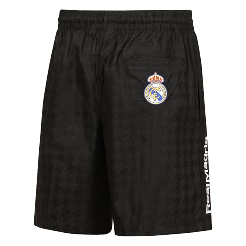 Outerstuff Real Madrid Boys’ Defender Jacquard Cotton Shorts, Black, Small (8) – Official Licensed Soccer Apparel