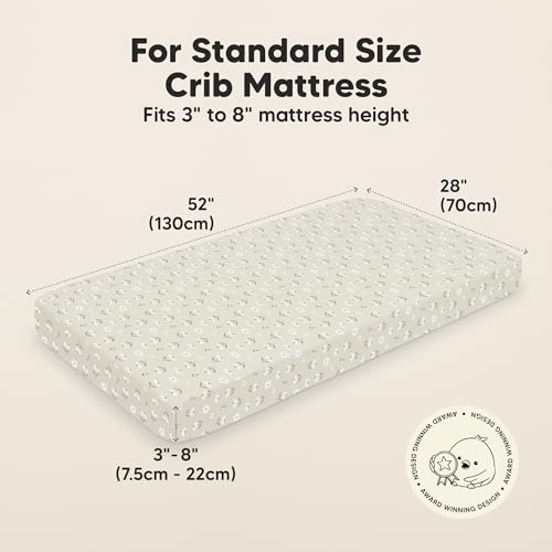 Image of KeaBabies 2-Pack Baby Crib Sheets for Boys, Girls, 52x28 Fitted (Daisies) | Viscose Derived from Bamboo, Toddler Bed Sheets Neutral, Fitted Crib Mattress Sheet for Standard Baby Bedding, Soft, Cozy