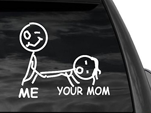 FGDFunny Stick Figure Your Mom Car Window Decal 10"x9" Car Truck SUV