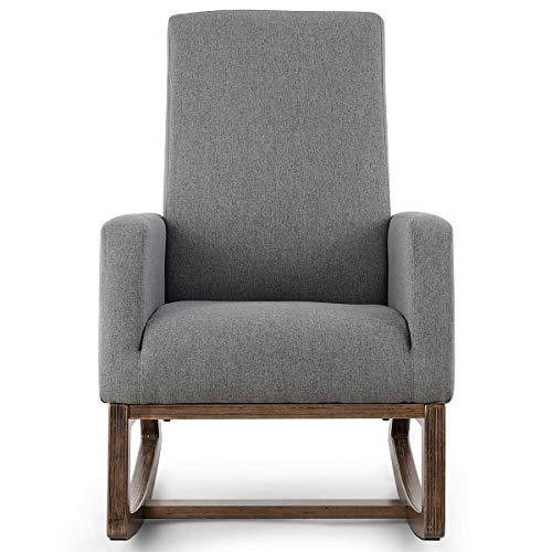 Sillón Mecedor Tapizado Gris miniatura 7
