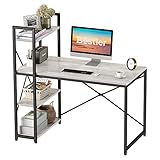 Bestier Computer Desk 47 Inch with Storage Shelves Writing Desk with Bookshelf Reversible Home...