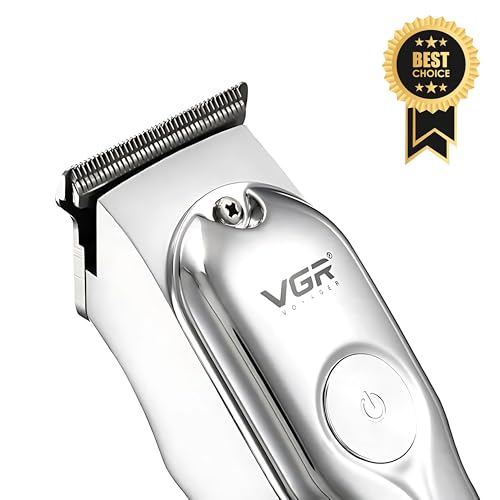 Image of VGR V-071 Cordless Professional Hair Clipper | Hair Trimmer | Runtime: 120 Min | Trimmer for Men with 3 Guide Combs (Silver) | Battery Powered