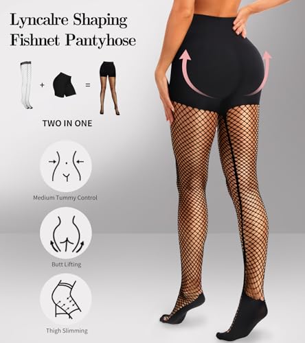 Fishnet Stockings for Women Black Fishnet Tights Control Top Pantyhose Hight Waist Shapewear Leggings3