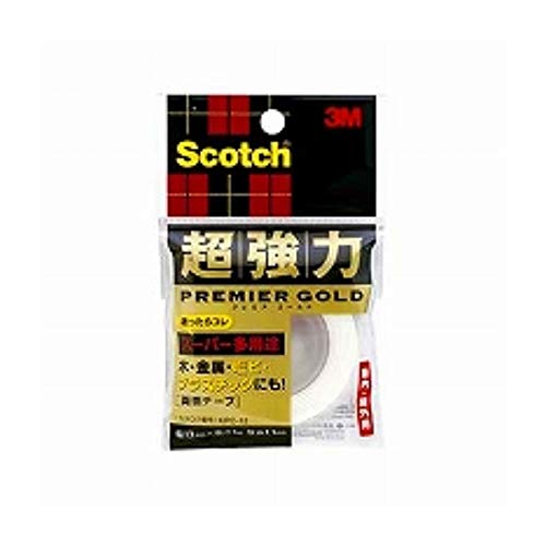 3M スコッチ 超強力両面テープ プレミアゴールド スーパー多用途 12mm×1m KPC-12 (× 2 個)