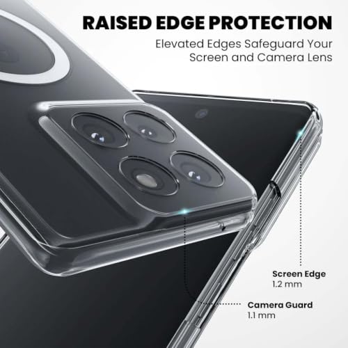Image of DIZORO Crystal Clear Magnetic Compatible with Motorola Moto g57 Power / g67 Power Back Cover case with Anti-Yellow (Compatible with Magsafe) Anti-Scratch | Shockproof Transparent Cover