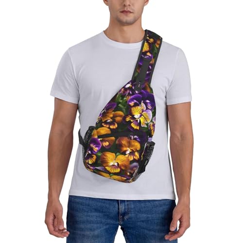 Mochila tipo bandolera negra con estampado floral miniatura 7