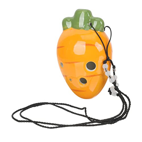 ERINGOGO 6-hole Ocarina Made of Ceramic Carrot Shaped Musical Instrument Boys and Girls Toy for Learning and Fun Random Style
