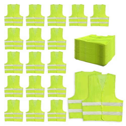 Ayearparty 36 Pack High Visibility Safety Vest Bulk Reflective Mesh Yellow