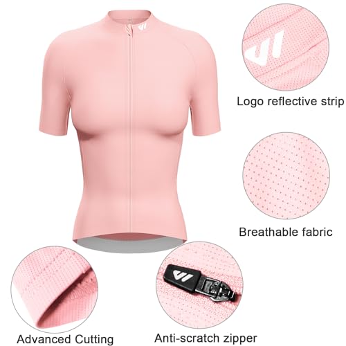Wulibike Women Cycling Jersey Pink