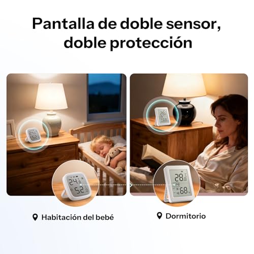 Miniatura 6 de Sonoff Snzb-02dr2 Airguard Th, Sensor Inteligente Zigbee De Temperatura Y Humedad Interior, Pantalla Lcd De 3.6 , Monitoreo En App Con Gráficas, Alertas, Exportación De Datos, Visualización Remota