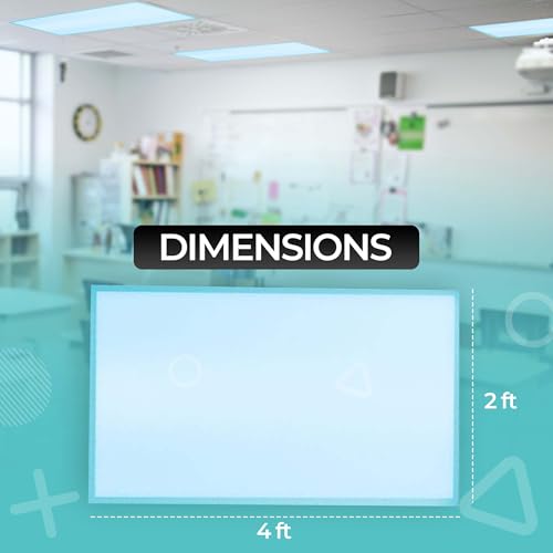 48" x 24" Fluorescent Light Covers - Sky Blue, 4 Pack for Office, Hospitals, Home