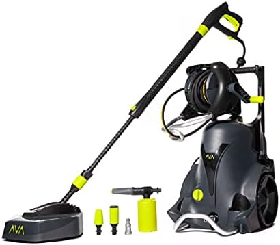 AVA Master P70 Pressure Washer, incl Patio Cleaner, High Power Jet Washer For Car Wash, Garden & Patio Cleaning, 145 Bar 500 L/H 2100 W, Incl Zero-Force Gun, Follow-Me Hose Reel, Zoom Lance