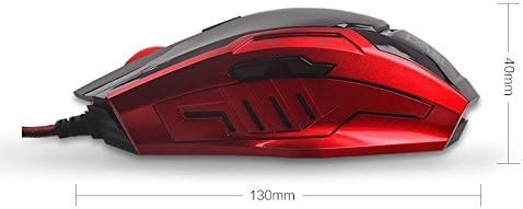 Gaming Mouse with 6 Buttons Multi-Color LED, USB Wired, 2400 DPI for PC or Mac