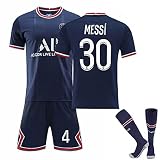 Paris Trikot PSG Trikot Set Saison 2021/22 Fußballtrikots Sporttraining T-Shirts, Fußball Hose and Socken Set für Erwachsene Kinder Jungen Football Jersey