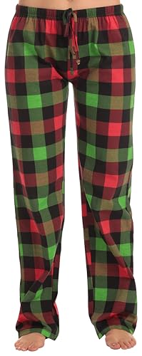 Image of Just Love Women's Buffalo Plaid Pajama Pants, 100% Cotton Jersey Knit Sleep and Lounge PJ Bottoms