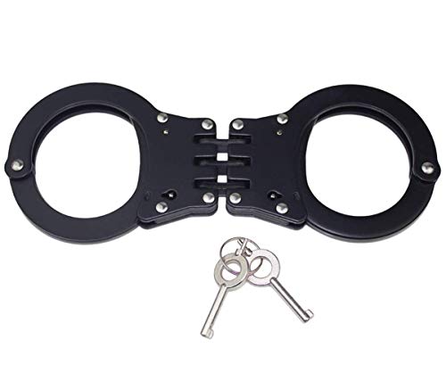 Yoghourds Double Lock Handcuffs, Adjustable Heavy Duty Steel Wrist Cuffs with 2 Keys & Handcuffs Holster in Police Edition Professional Grade