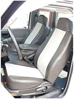 Durafit Seat Covers, Made to fit 2006-2009 Ranger Pickup 60/40 Bench with high Back Bucket Backs, Open Console on 60 Side. Black Leatherette/Gray Velour