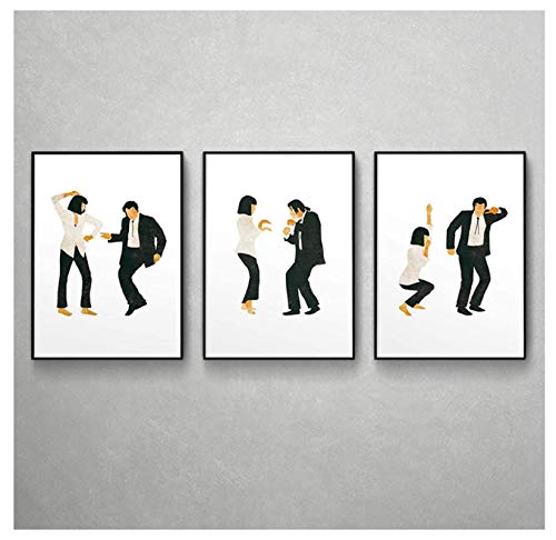 Vscdye Póster de Pulp Fiction, impresión artística, película clásica, Jack Rabbit, Cartel de Baile, Arte Minimalista, Pintura en Lienzo, Imagen para decoración del hogar-50X70Cmx3 sin Marco