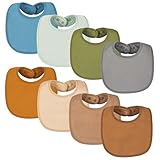 Tiny Twinkle Baby Feeding Bibs 8 Pack - Waterproof and Absorbent Infant Drool and Feeding Baby Bibs (Boy Set 8-Pack)