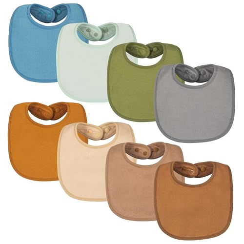 Image of Tiny Twinkle 8 Pack Baby Bibs for Drooling and Teething – Waterproof & Absorbent Bibs for Baby Girl & Boy, Machine Washable Infant Bib Set for Newborns and Toddlers (Boy Set 8-Pack)