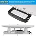 Solid Steel Under Desk Keyboard Tray Slide Out with 360° Rotating Mouse Platform,Keyboard Shelf Sliding,Under Desk Mounted Keyboard Holder,Under Desk Keyboard Drawer 28