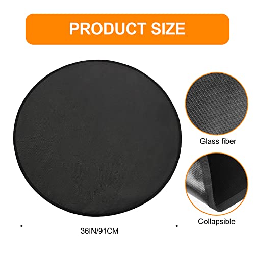 36" Fire Pit Mat Under Grill Mat: Fireproof Mat For Under Fire Pit, Round Grill Mat For Outdoor Deck Protector, Double-Sided Fireproof Bbq Grill Fire Pit Mats For Under Fire Pit, Oil-Proof Waterproof #TOP3