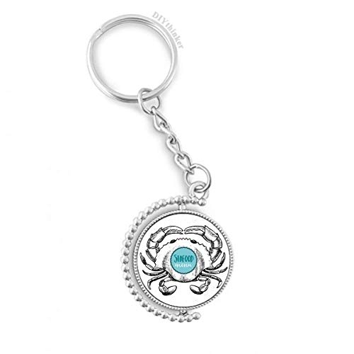 Porte-clés rotatif crabe motif artistique marin 1,2 x 3,5 pouces