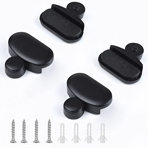 4PCS Mirror Glass Clip Set -Bathroom Mirrors Supporting Sheet - Dresser Mirror Fixed Fitting,Wall Mount -Black